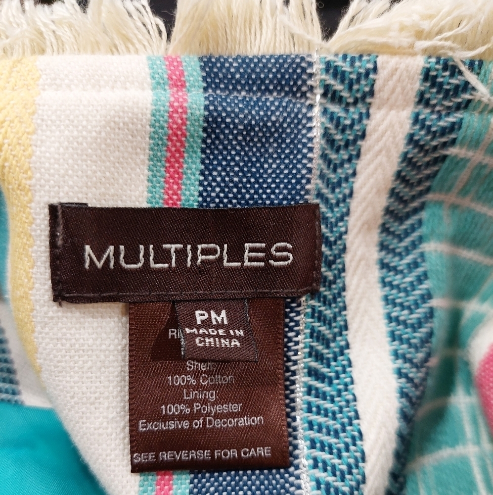 Multiples Striped Patchwork Blazer Boho Hippie Ch… - image 8